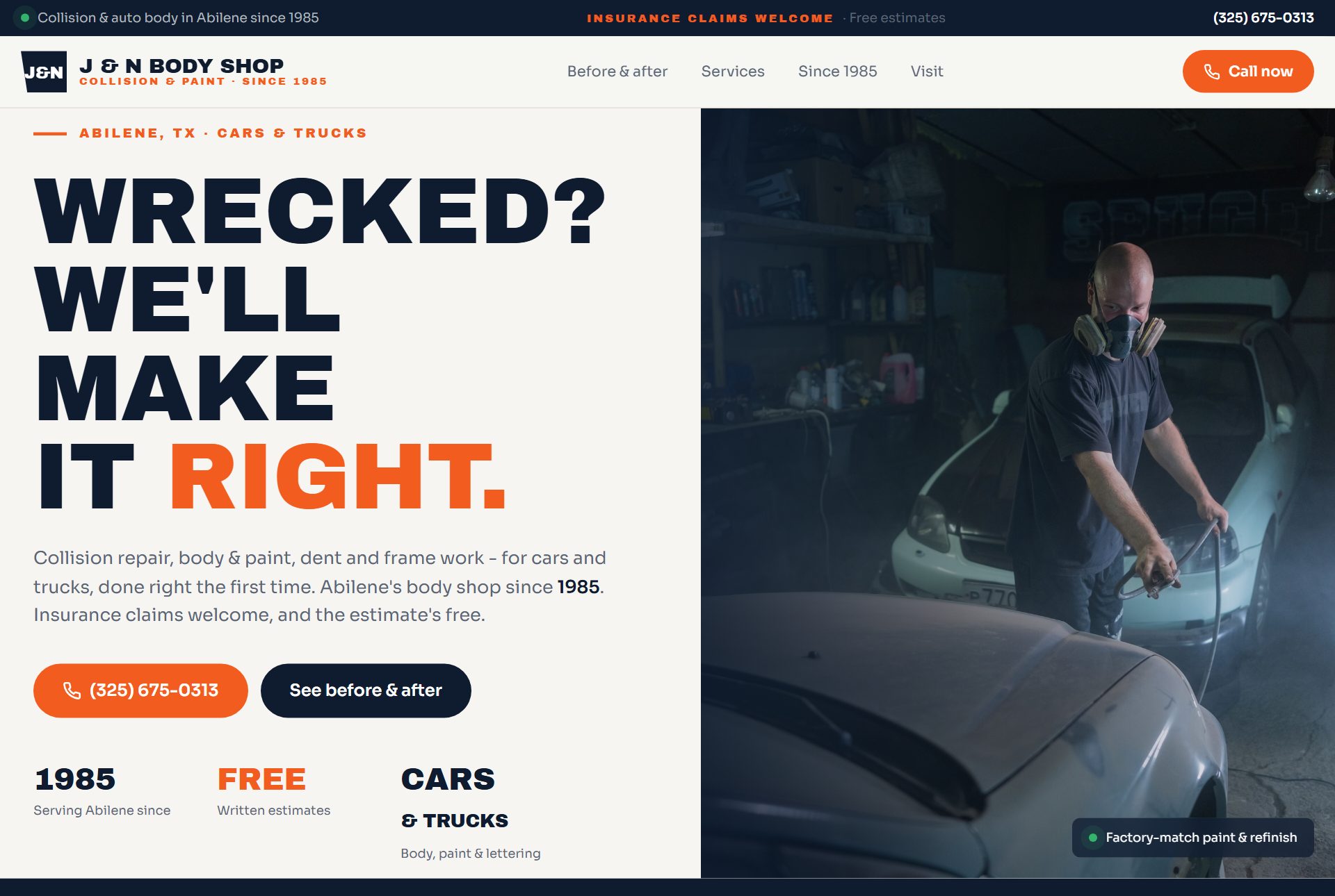 J&N Body Shop website