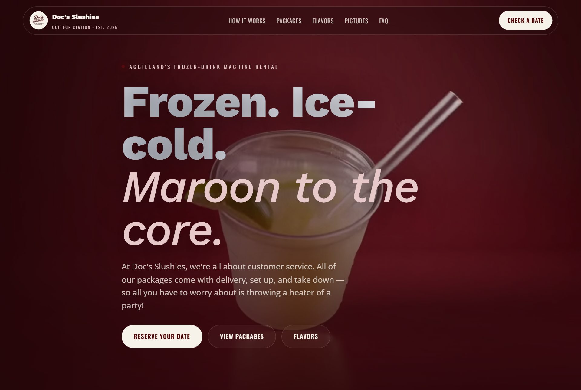 Doc's Slushies website